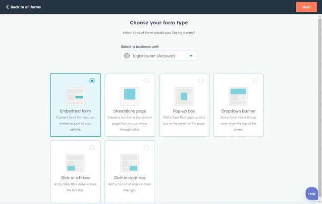 mql vs sql, hubspot’s form builder tool
